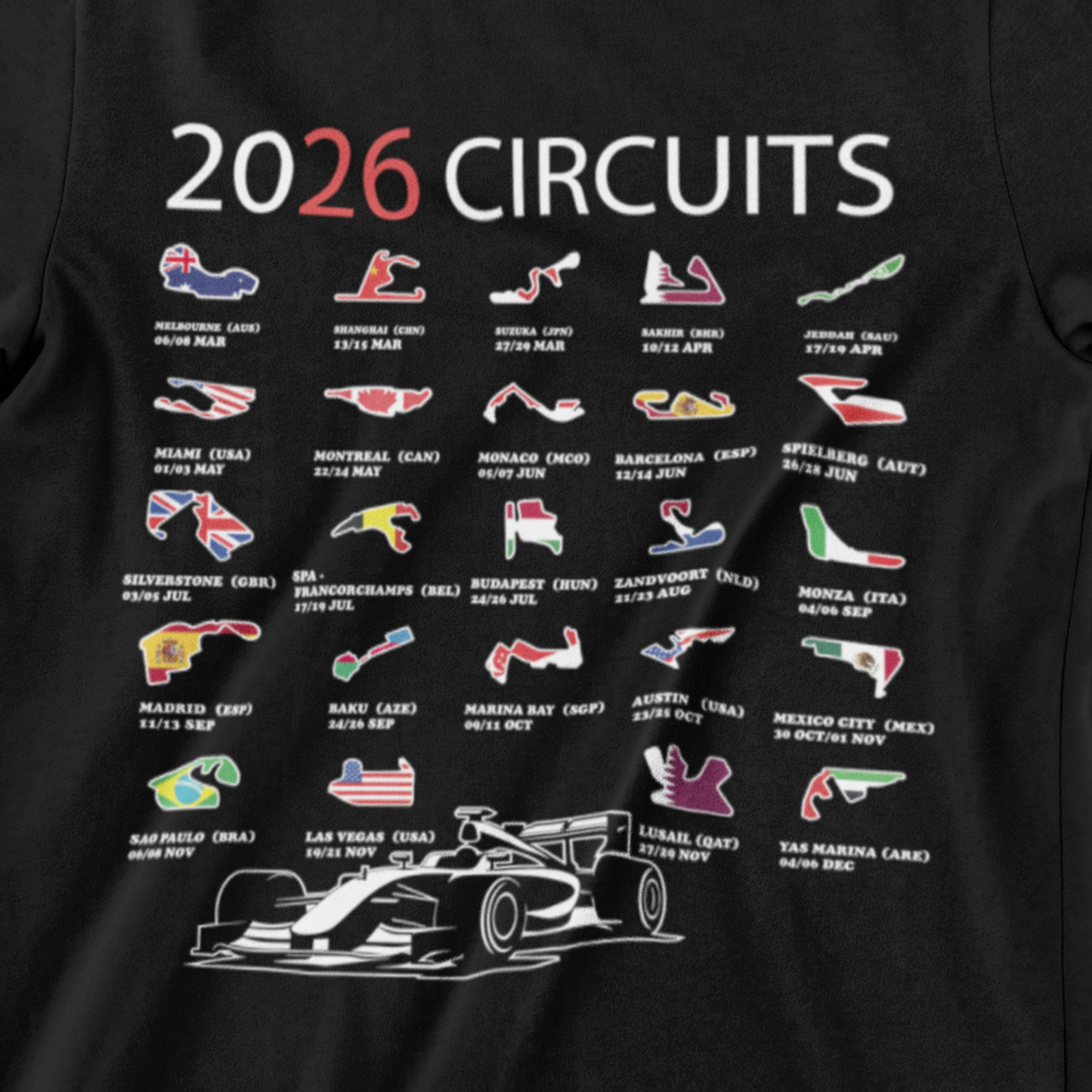 2026 Race Tracks Layout Guide Flag Dates Racing Schedule